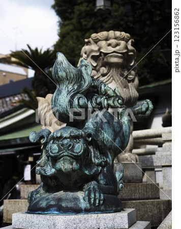 神社の狛犬と狛犬 神社の狛犬と狛犬 123156862