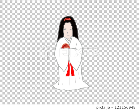 Standing figure of Iwanagahime from Japanese mythology 123156949