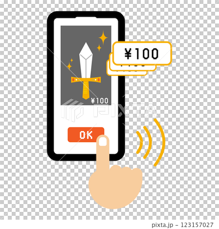 手機遊戲、計費、圖像插畫素材 手機遊戲、計費、圖像插畫素材 123157027