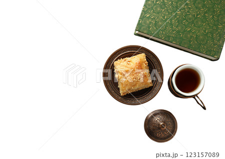 PNG, Ramadan. Set of traditional food and book,isolated on white background. PNG, Ramadan. Set of traditional food and book,isolated on white background. 123157089