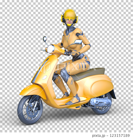 スクーターに乗る女性 123157189