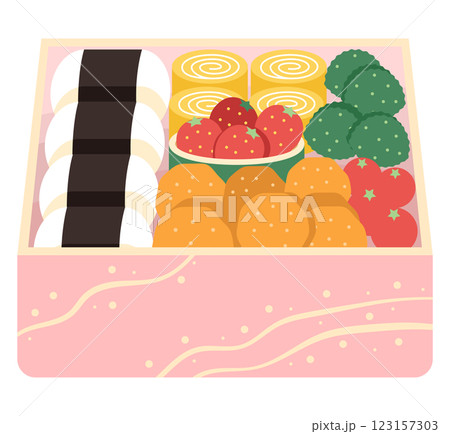 行楽弁当のイラスト 123157303