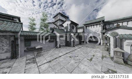 中国式建築物 123157318