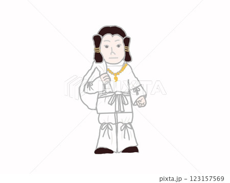 日本神話に出てくる大国主命が袋を持って立っている姿 123157569