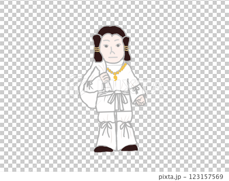 日本神話に出てくる大国主命が袋を持って立っている姿 123157569