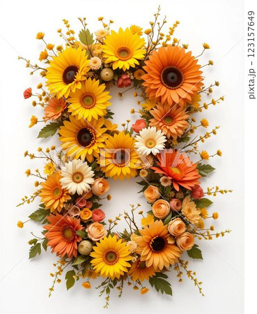 Sunlit Floral Number eight with Sunflowers and Dahlias Sunlit Floral Number eight with Sunflowers and Dahlias 123157649