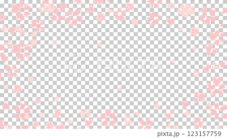 A cute illustration background frame of cherry blossom petals falling A cute illustration background frame of cherry blossom petals falling 123157759