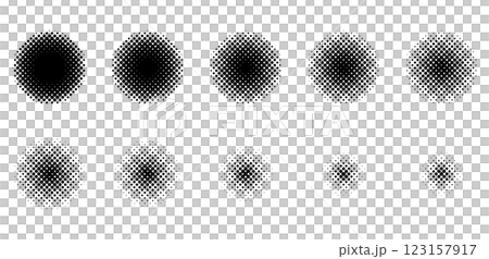 Simple and easy-to-use circular halftone material set Simple and easy-to-use circular halftone material set 123157917