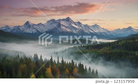 panorama of mountains 123157950