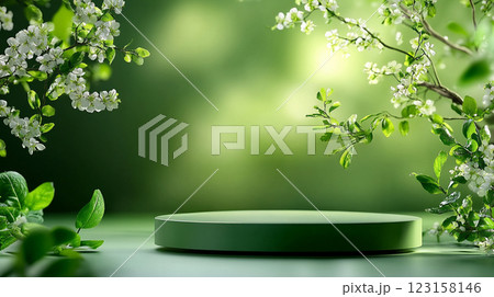 Green Floral Podium 123158146