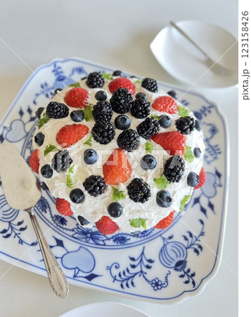ベリーのケーキを作りました 123158426