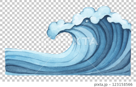 Water wave watercolor flat summer minimal sea ocean abstract art Water wave watercolor flat summer minimal sea ocean abstract art 123158566