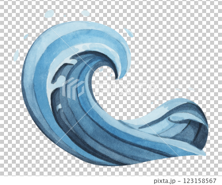 Water wave watercolor flat summer minimal sea ocean abstract art Water wave watercolor flat summer minimal sea ocean abstract art 123158567