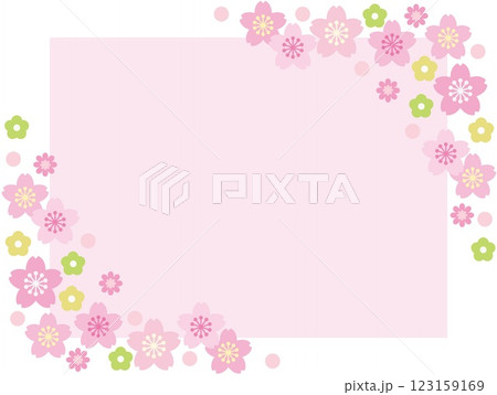 桜の花 フレーム 白背景 桜の花 フレーム 白背景 123159169