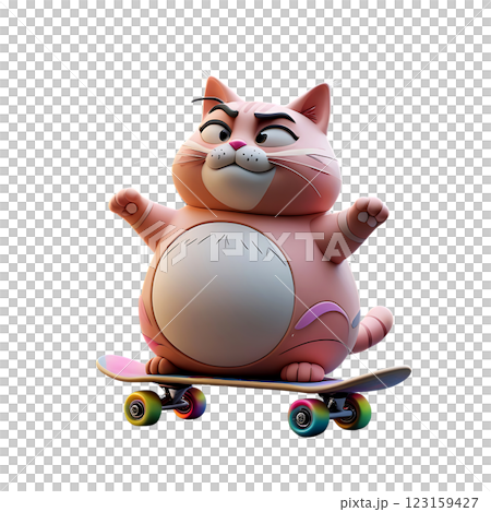 Clay cat figure, cute cat cartoon 123159427