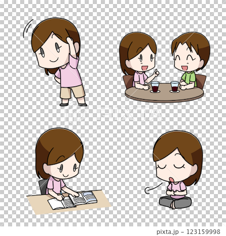 Wellness image illustration - woman Wellness image illustration - woman 123159998