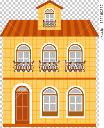 モダンな家イエロー 123160237