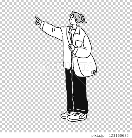 Female pointing Female pointing 123160683