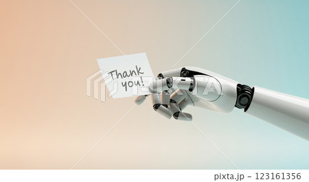 AI Hand Presenting Thank You Message AI Hand Presenting Thank You Message 123161356