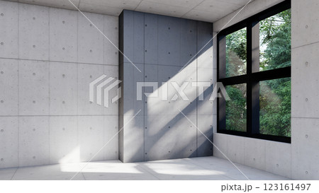 empty interior room shadow wall space background mock up architecture sunlight. empty home modern window light floor design apartment white house indoor. blank minimal concept backdrop bright clean. 123161497