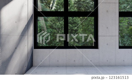 empty interior room shadow wall space background mock up architecture sunlight. empty home modern window light floor design apartment white house indoor. blank minimal concept backdrop bright clean. 123161513