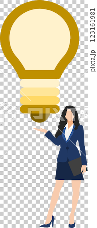 一個想出一個主意的女商人的插圖 一個想出一個主意的女商人的插圖 123161981