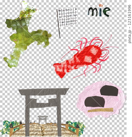 三重縣特產產品觀光插圖集 123161996