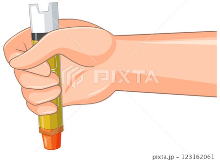 Emergency Epinephrine Auto-Injector Illustration Emergency Epinephrine Auto-Injector Illustration 123162061