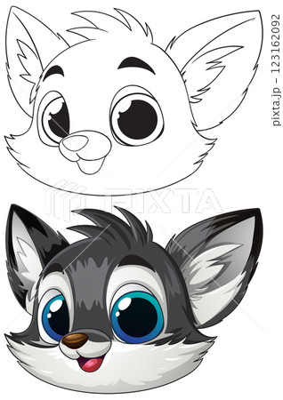 Cute Cartoon Baby Animal Illustration 123162092