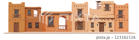 Adobe Style Building Facades Adobe Style Building Facades 123162116