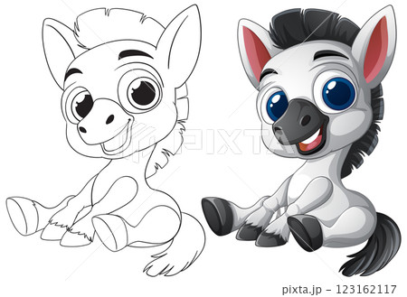 Adorable Baby Zebra Illustration Duo Adorable Baby Zebra Illustration Duo 123162117