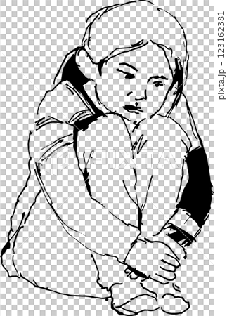 Croquis 坐著的女人 123162381