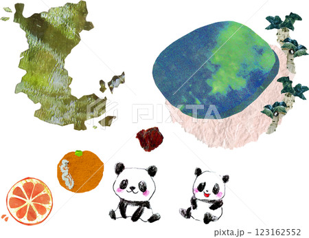 和歌山の産地名産物　イラストセット 123162552