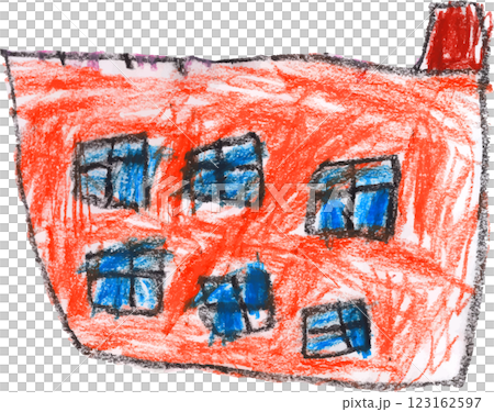A picture of a building drawn by a child A picture of a building drawn by a child 123162597