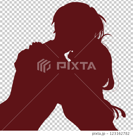 抱き合う男女 影絵 抱き合う男女 影絵 123162782