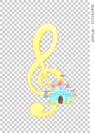 Musical note with a castle Musical note with a castle 123162909