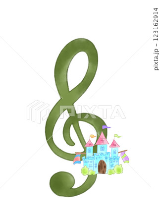 お城の付いた音符 123162914