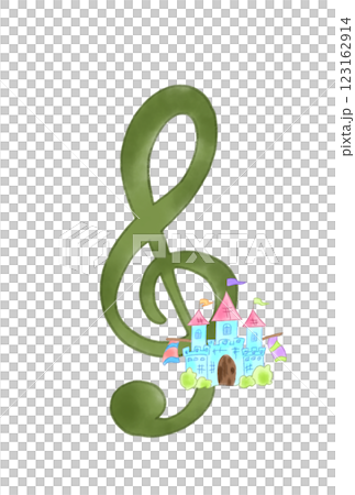 Musical note with a castle Musical note with a castle 123162914