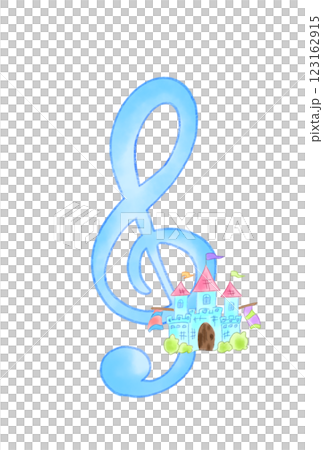 Musical note with a castle Musical note with a castle 123162915