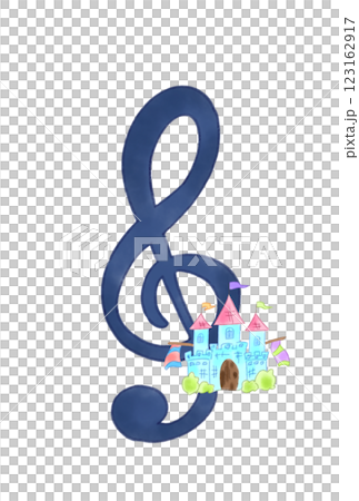 Musical note with a castle Musical note with a castle 123162917