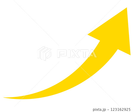 黄色い上昇矢印のイラスト 123162925