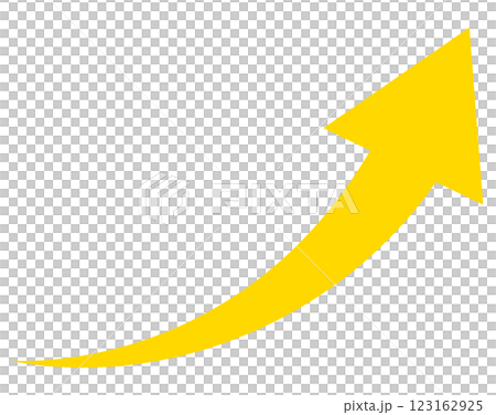 黄色い上昇矢印のイラスト 123162925