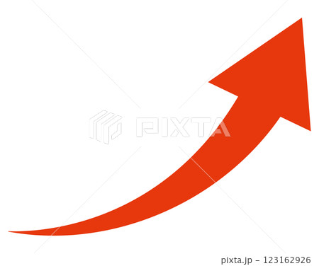 赤い上昇矢印のイラスト 123162926