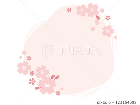 シンプルラフな桜のテンプレート シンプルラフな桜のテンプレート 123164089