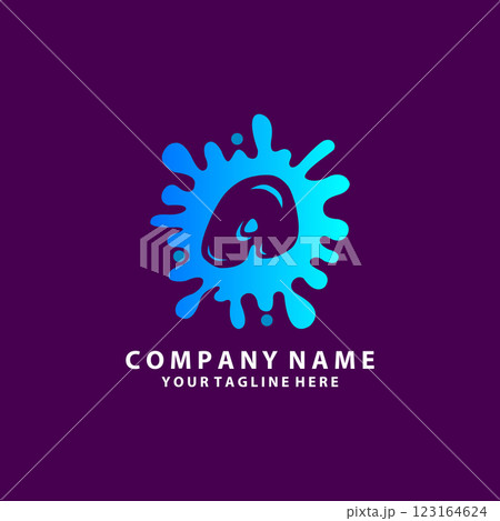 splash colour with alphabet logo design template 123164624