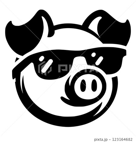 Adorable Pig Silhouette Generative AI Adorable Pig Silhouette Generative AI 123164682