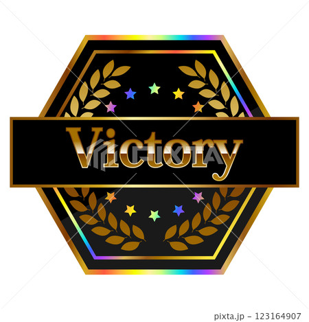 勝利のゲーミングエンブレム ブラック&レインボーゴールド 勝利のゲーミングエンブレム ブラック&レインボーゴールド 123164907