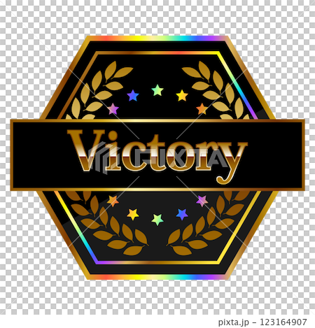 勝利のゲーミングエンブレム ブラック&レインボーゴールド 勝利のゲーミングエンブレム ブラック&レインボーゴールド 123164907