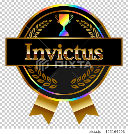 Undefeated Gaming Emblem Black & Rainbow Gold 123164908