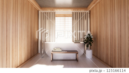 shower and Toilet and decoration on modern toilet room japanese style .3D rendering shower and Toilet and decoration on modern toilet room japanese style .3D rendering 123166114